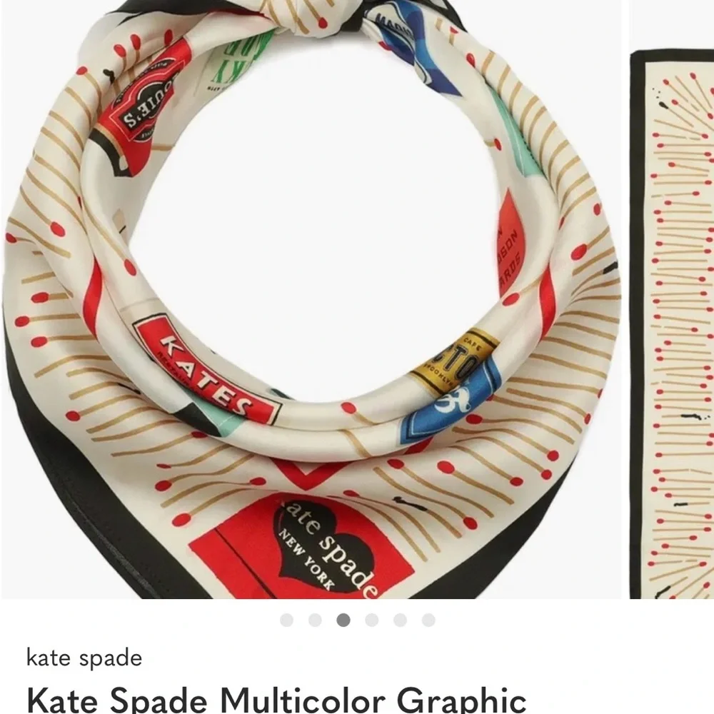 Kate Spade Multicolor Graphic Silk Bandana - Picture 5 of 6
